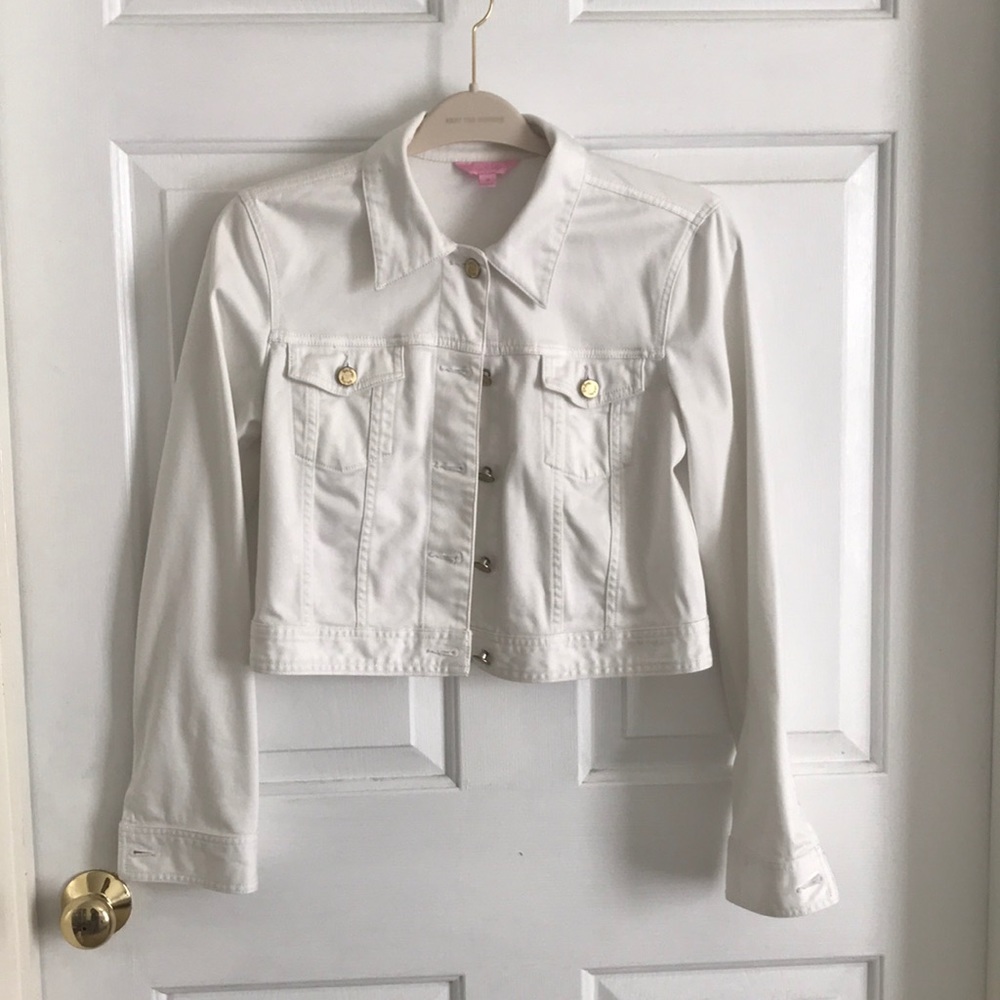 Lilly Pulitzer white crop jacket, size 10